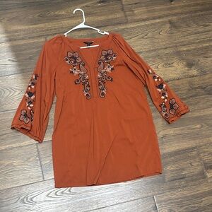 Banana Republic Rust Embroidered Dress